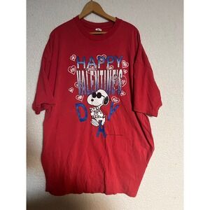 Vintage Snoopy Happy Valentines Day T-Shirt Red Foster Made in USA One Size